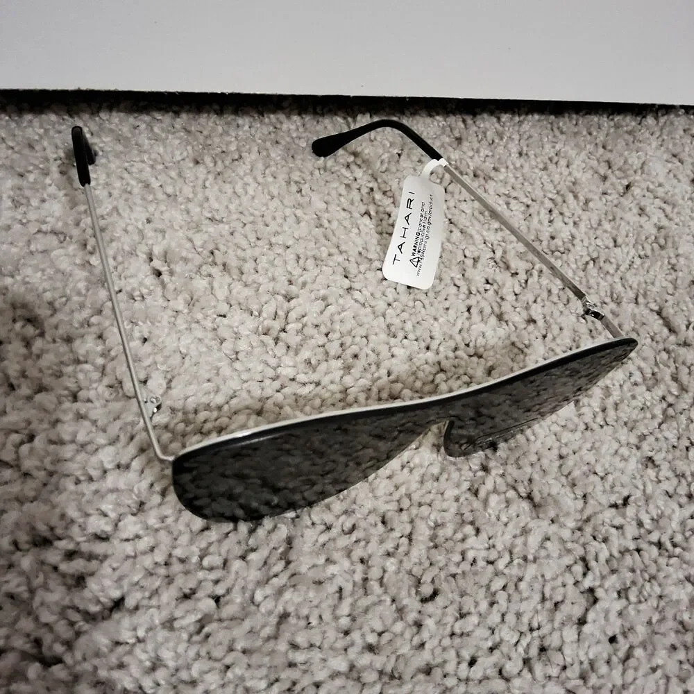 Tahari Women's Rimless Shield 100% UV Protection Sunglasses Dark Lenses NWT